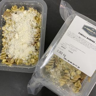 Fusillis aubergine mozzarella